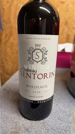 Вина Rouge sec Château Sentorin 2020 Франція Бордо AOC