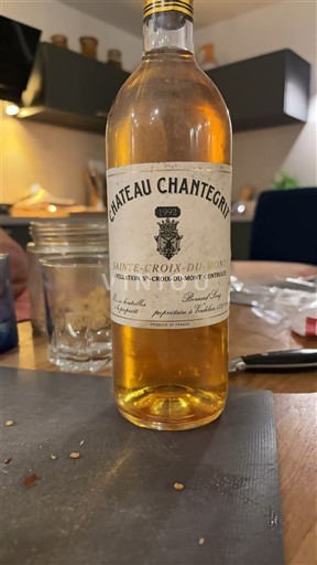 Vinos Blanc moelleux Château Chantegrit 1992 Francia Burdeos Sainte-Croix-Du-Mont AOC
