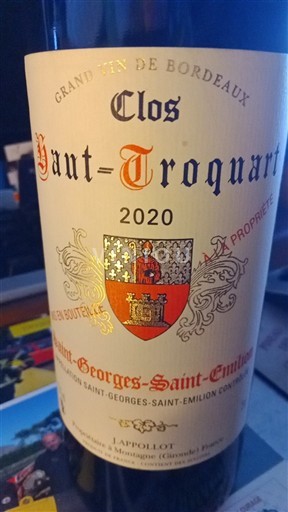 Bordoja Saint-Georges-Saint-Émilion Clos Nant-Troquart 2020