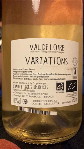 Valle della Loira Domaine La Marinière Variations Senza annata