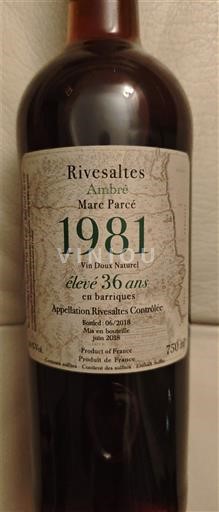 Ruzijon Rivesaltes Marc Parcé Ambré 1981