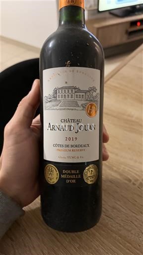 Vinos Rouge sec Prestige Réserve Château Arnaud Jouan 2019 Francia Burdeos Côtes-de-Bordeaux AOC