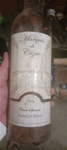 Bordoja Sauternes Marquis de Cèzac Spéciale Aaron et Marie 1999