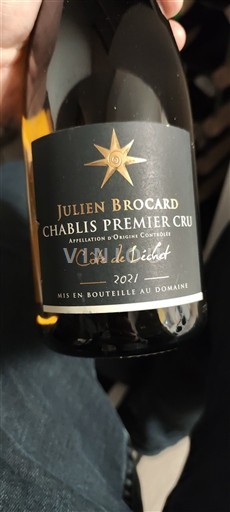 Burgundi Chablis premier cru Premier Cru Julien Brocard Côte de Léchet 2021