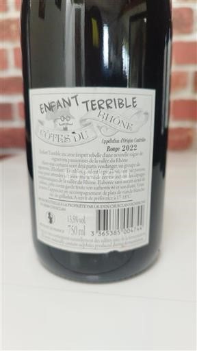 Vin Rouge sec Enfant Terrible Laudun Chusclan Vignerons 2022 France Vallée du Rhône Côtes-du-rhône AOC