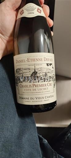 Burgundi Chablis premier cru Premier Cru Daniel-Etienne Defaix Côte de Léchet 2009