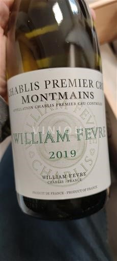 Burgundi Chablis premier cru Premier Cru Domaine William Fevre Montmains 2019
