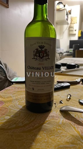 Viner Rouge sec Château Villot 2012 Frankrike Bordeaux Bordeaux Supérieur AOC