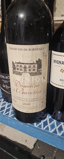 Verërat Rouge sec Domaine Barolieix 2000 Francë Bordoja Bordo AOC