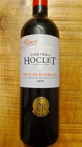 Bordeaux Côtes-de-bourg Château Hoclet Les Platanes 2018