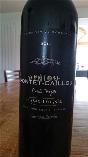 Verërat Rouge sec Cuvée Pépite Château Pontet-Caillou 2012 Francë Bordoja Pessac-Léognan AOC