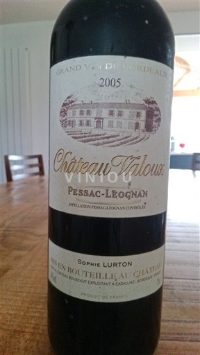 Verërat Rouge sec Château Valoux 2005 Francë Bordoja Pessac-Léognan AOC