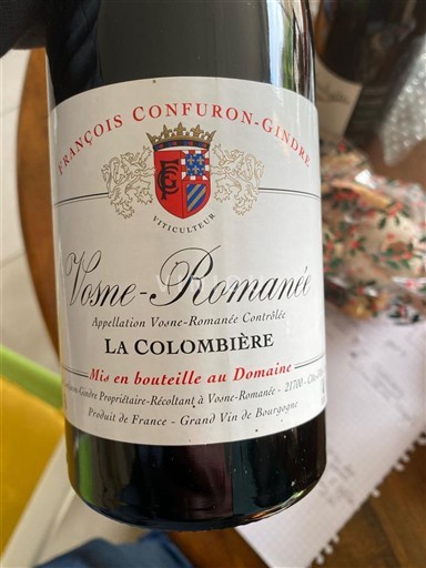 Burgundija Вон-Романе François Confuron-Gindre La Colombière Non Millésimé