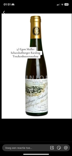 Mosel Egon Müller Scharzhofberger Riesling Trockenbeerenauslese Невинтиджирано