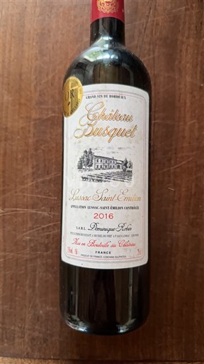Bordeaux Lussac-Saint-Émilion Château Busquet 2016