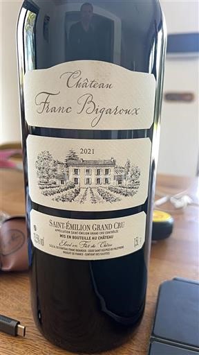 Bordéus Saint-Émilion Grand Cru Château Franc Bigaroux 2021