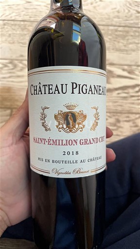 Vin Rouge sec Château Piganeau 2018 France Bordeaux Saint-Émilion Grand Cru AOC