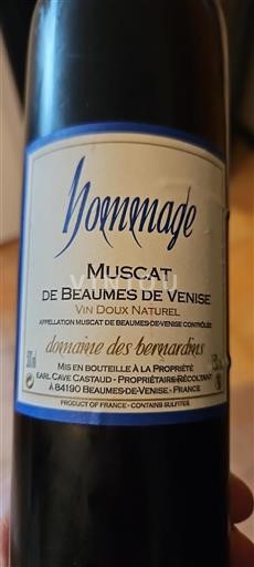 Rhône-dalen Muscat de Beaumes de Venise Domaine des Bernardins Hommage Ikke årgangsbestemt