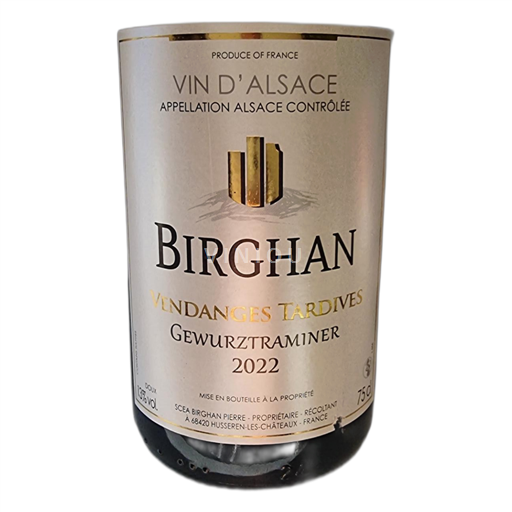 Alsace Ospecificerad Birghan Vendanges Tardives Gewurztraminer 2022