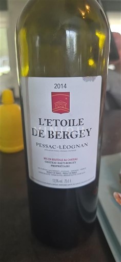 Vin Pessac-Léognan Château Bergey - L'Étoile de Bergey - 2014