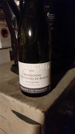Burgundi Beaunen Ylämaat Domaine Cas Venancio 2022