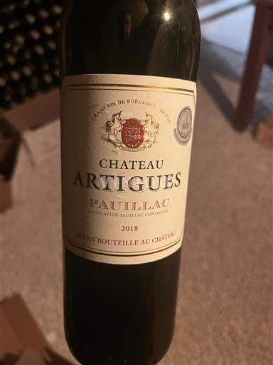 Burdeos Pauillac Chateau Artigues 2018
