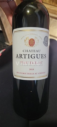 Bordeaux Pauillac Chateau Artigues 2018