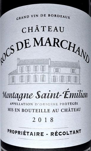 Bordeaux Montagne-Saint-Émilion Château Rocs de Marchand 2018