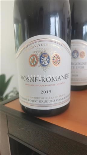 Bourgogne Vosne-romanée Domaine Robert Sirugue 2019