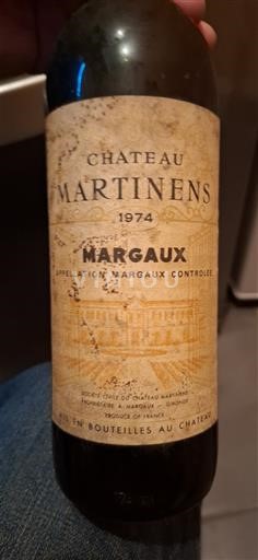 Vin Margaux Château Martinens - 1974 - Avis, conseil