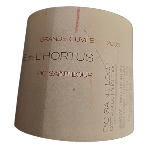 Languedoc Pic-saint-loup Domaine de L'Hortus Grande 2003