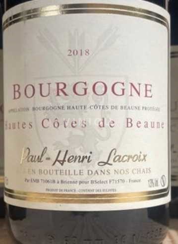 Bourgondië Hautes Côtes de Beaune Paul-Henri Lacroix 2018
