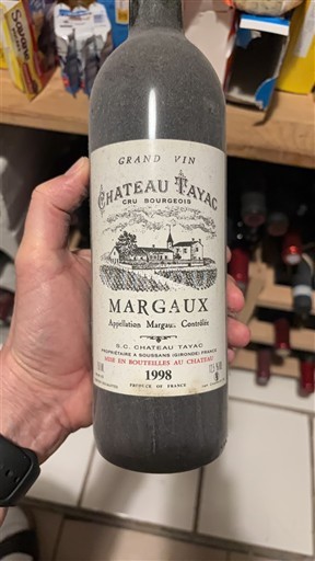 Wine Margaux Château Tayac - 1998 - Reviews, Advice, Ageing and Price.