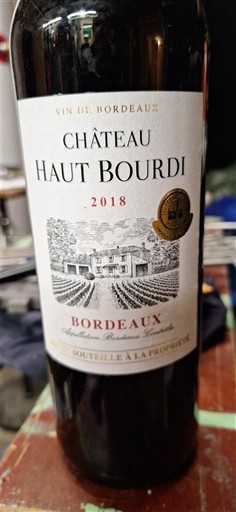 Bordeaux Château Haut Bourdi 2018