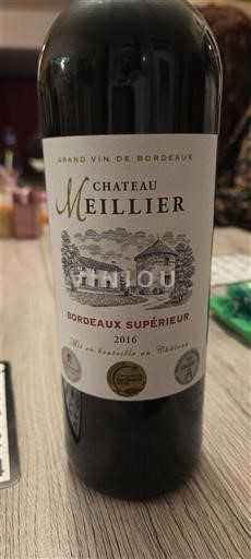 Bordeaux Bordeaux supérieur Chateau Meillier 2016