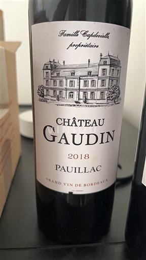 Bordéus Pauillac Château Gaudin 2018