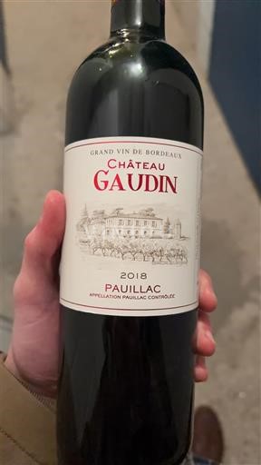 Bordeaux Pauillac Château Gaudin 2018