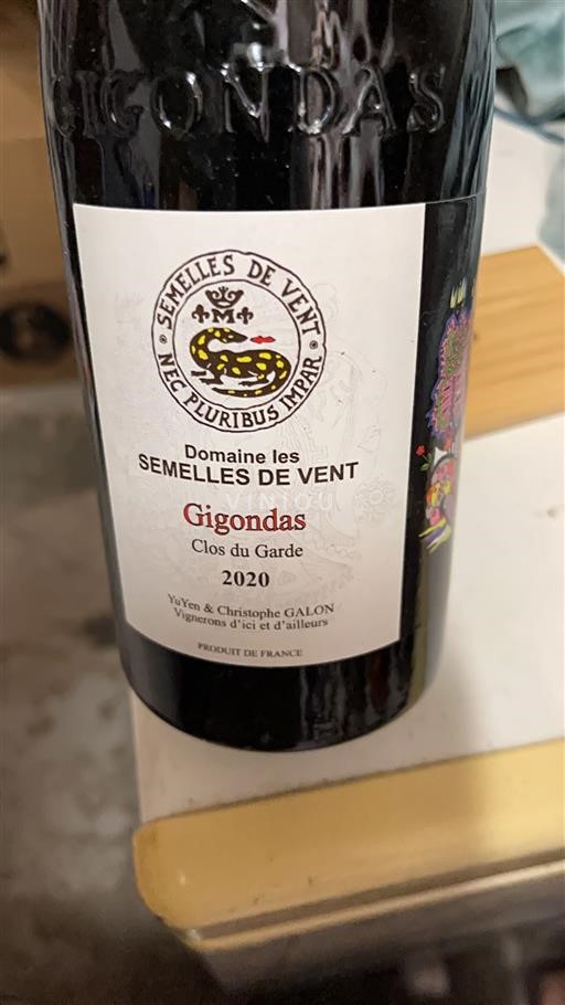 Údolí Rhôny Gigondas Domaine les Semelles de Vent Clos du Garde 2020