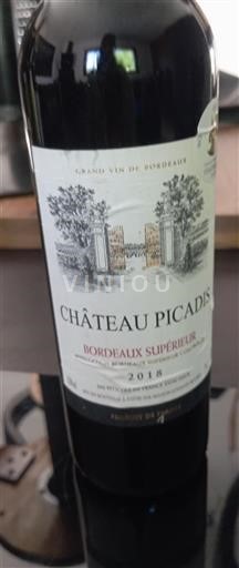 Bordéus Bordeaux Superior Château Picadis 2018