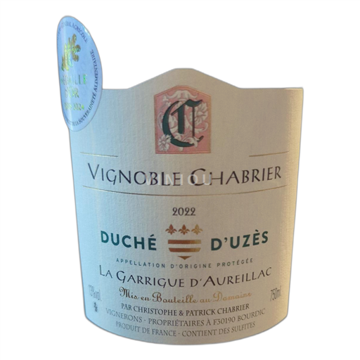 Rhônen laakso Duché d'Uzès Vignoble Chabrier La Garrigue d'Aureillac 2022