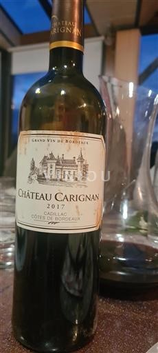 Bordeaux Cadillac-côtes-de-bordeaux Château Carignan 2017