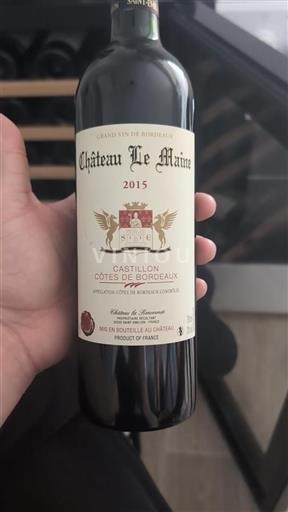 Bordeaux Castillon Côtes de Bordeaux Château Le Maine 2015