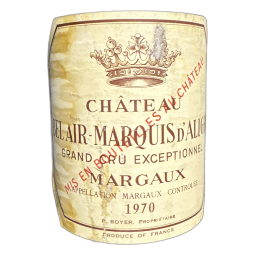 Bordeaux Margaux Belair-Marquis d'Aligre 1970
