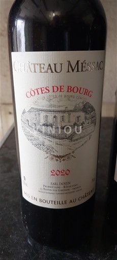 Bordo Кот-де-Бур Château Méssac 2020