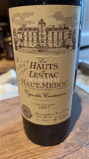 Bordeaux Haut-Médoc Les Hauts de Lestac Vignoble Centenaire 2007
