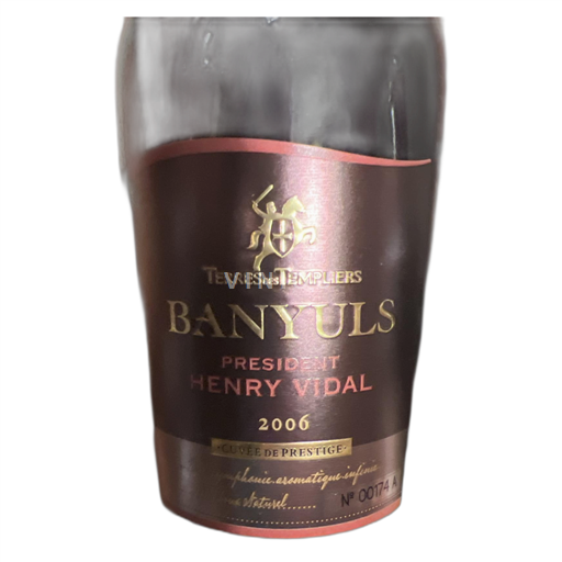 Roussillon Banyuls Terres des Templiers Président Henry Vidal 2006