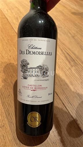 Bordeaux Castillon-côtes-de-bordeaux Château Des Demoiselles 2016