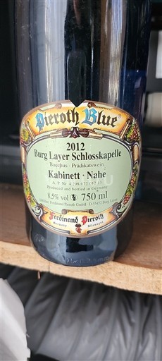 Wine Nahe Burg Layer Schlosskapelle - Pieroth Blue - 2019