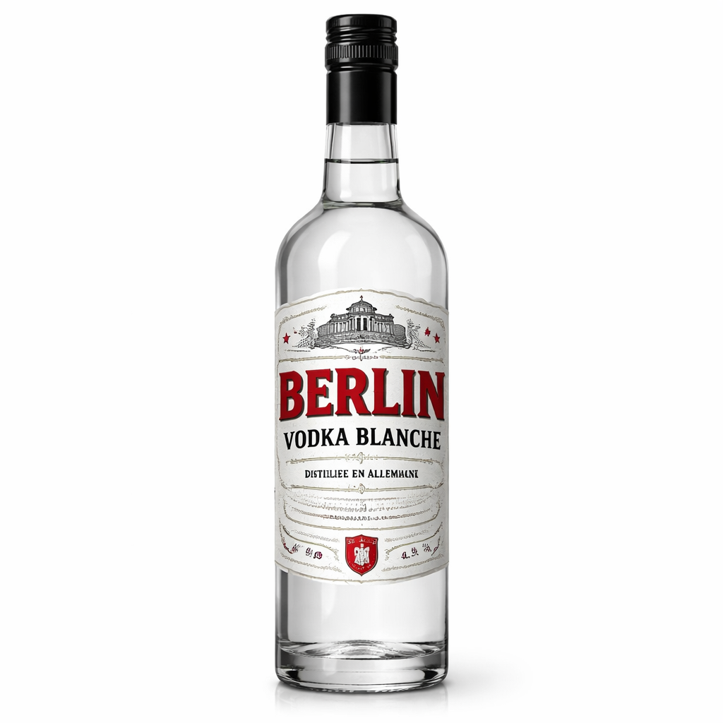 Vodka Blanche Red Orange de la distillerie : Puschkin Allemagne Berlin