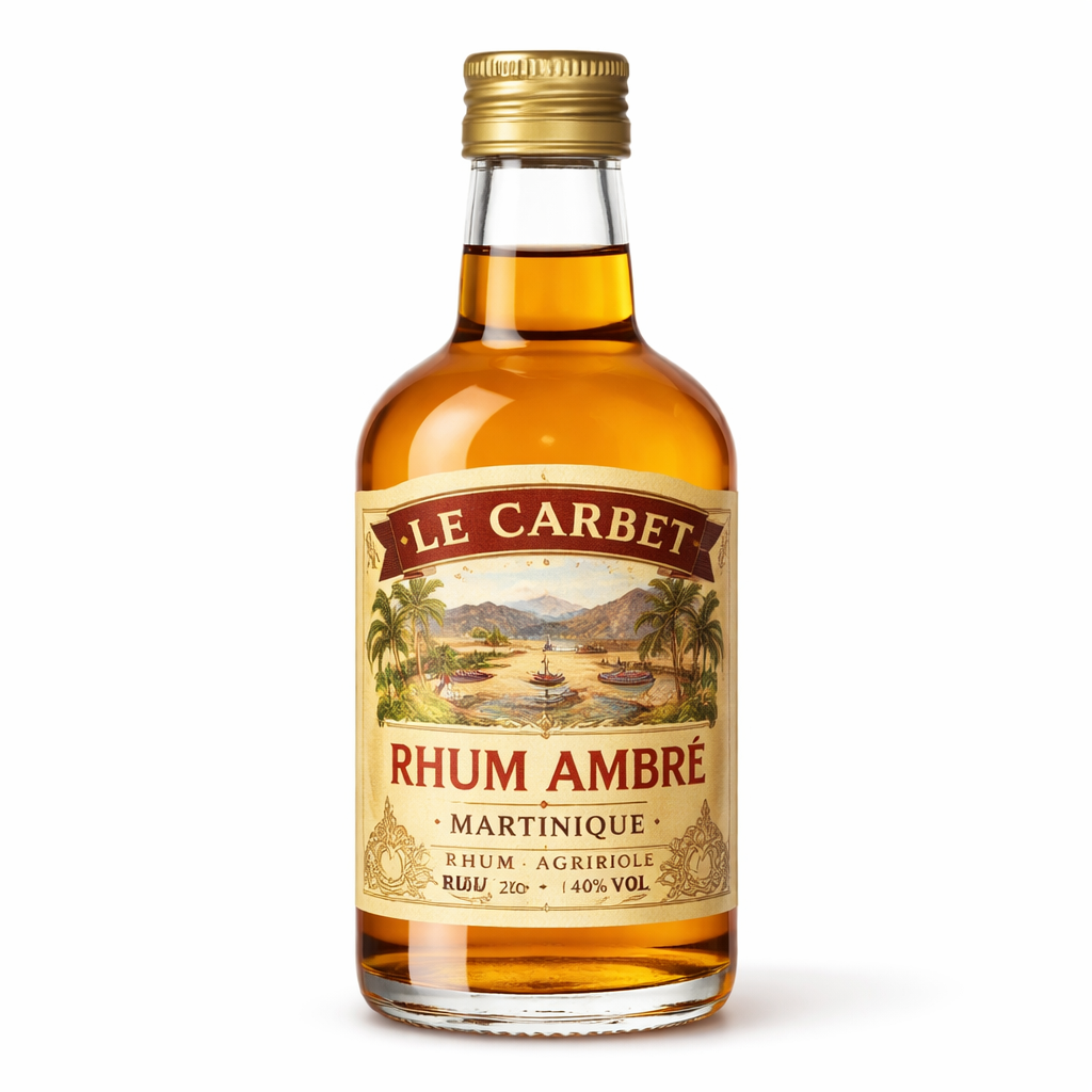 Rượu Rum Hổ phách J. Bally Carbet  - 1970 Martinique Le Carbet